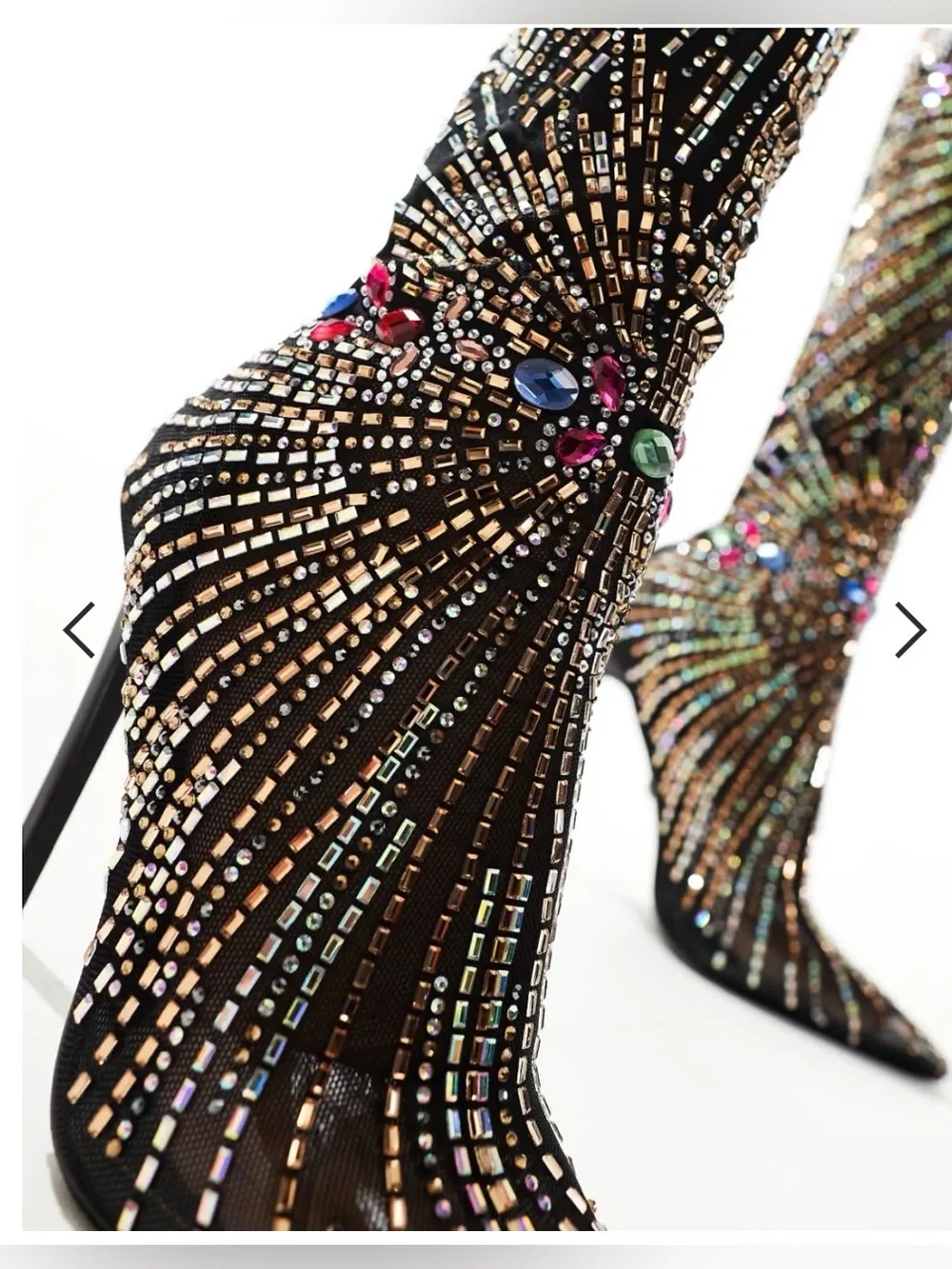 🆕 AZALEA WANG | Chevelle Over the Knee Boot in Black - Rhinestone Embellishment